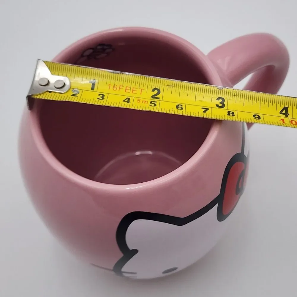 Sanrio‎ 2011 HELLO KITTY Pink Barrel Ceramic Coffee Tea Mug w/Butterflies 18 oz
